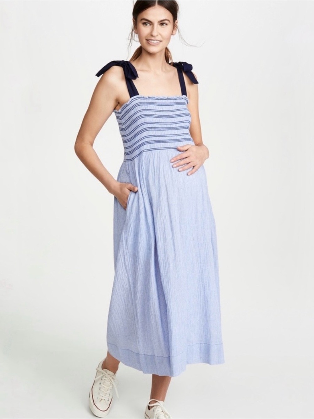 Hatch The Margaux Dress Blue Gingham 1 Maternity